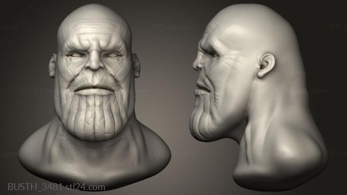 Busts of heroes and monsters (Thanos, BUSTH_3481) 3D models for cnc