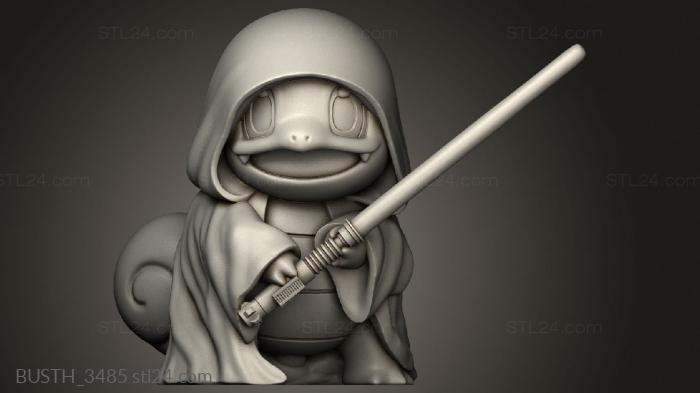Busts of heroes and monsters (the be with you Squirtle, BUSTH_3485) 3D models for cnc