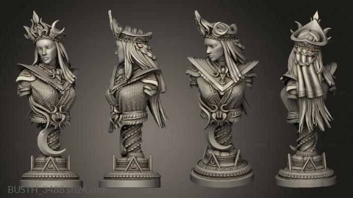 Busts of heroes and monsters (The Dragon Pact Lunar Goddess Glanbeli, BUSTH_3488) 3D models for cnc