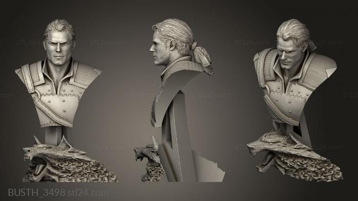 Busts of heroes and monsters (The WITCHER, BUSTH_3498) 3D models for cnc