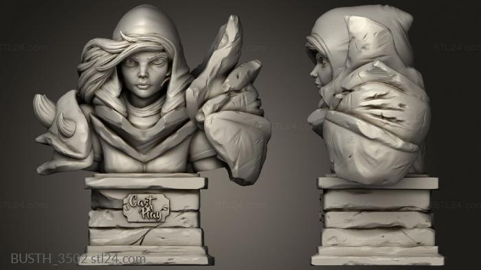Busts of heroes and monsters (Throwback Jan Demon Huntress, BUSTH_3502) 3D models for cnc