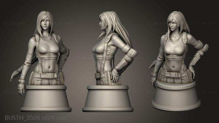Busts of heroes and monsters (TIFA and Aerith, BUSTH_3508) 3D models for cnc