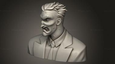 Busts of heroes and monsters (Two Face, BUSTH_3527) 3D models for cnc