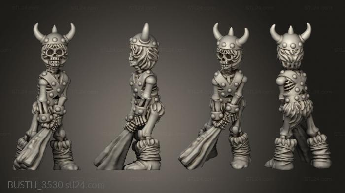 Busts of heroes and monsters (Undead Heroes the Realm Barbarian, BUSTH_3530) 3D models for cnc