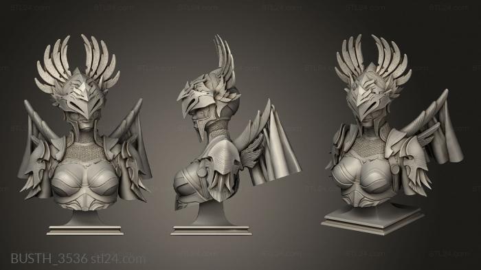 Busts of heroes and monsters (Valkyrie, BUSTH_3536) 3D models for cnc