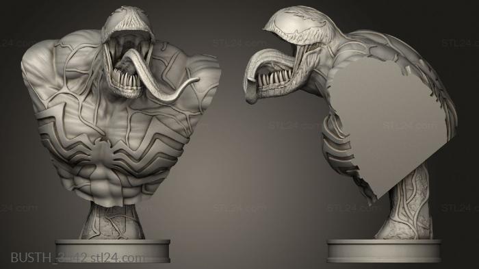 Busts of heroes and monsters (Venom, BUSTH_3542) 3D models for cnc