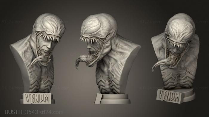 Busts of heroes and monsters (Venom, BUSTH_3543) 3D models for cnc