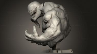 Busts of heroes and monsters (venom, BUSTH_3544) 3D models for cnc