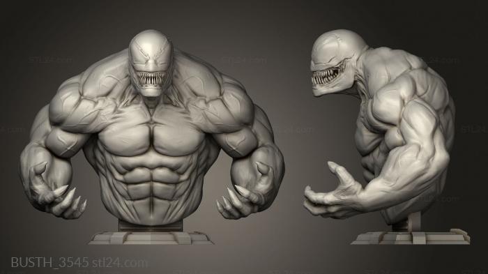 Busts of heroes and monsters (venom, BUSTH_3545) 3D models for cnc