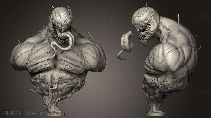 Busts of heroes and monsters (Venom Coin Cabeza con encastrer, BUSTH_3546) 3D models for cnc
