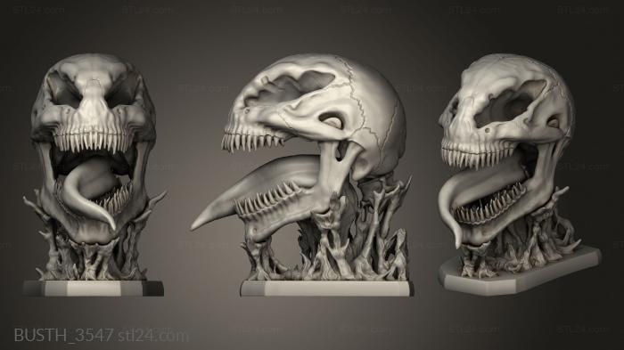 Busts of heroes and monsters (VENOM SKULL, BUSTH_3547) 3D models for cnc