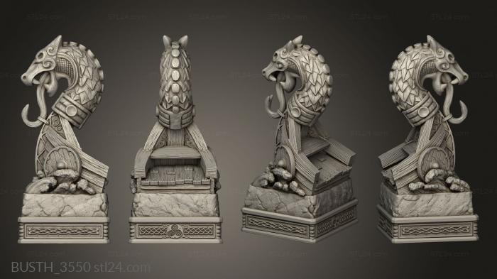 Busts of heroes and monsters (Viking Chess Horse, BUSTH_3550) 3D models for cnc