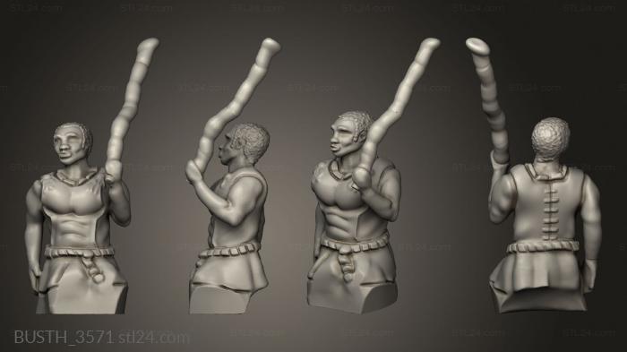 Busts of heroes and monsters (War Elephant Crew Sculpt, BUSTH_3571) 3D models for cnc