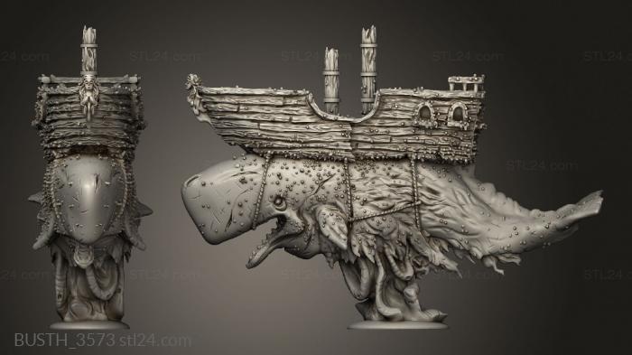 Busts of heroes and monsters (Warploque Undead Pirates Warpologue Leviathan, BUSTH_3573) 3D models for cnc