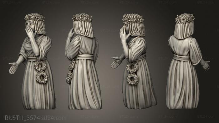 Busts of heroes and monsters (Wedding Bridesmaid, BUSTH_3574) 3D models for cnc