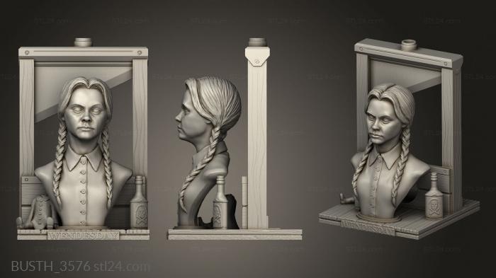 Busts of heroes and monsters (Wednesday Addams doll, BUSTH_3576) 3D models for cnc