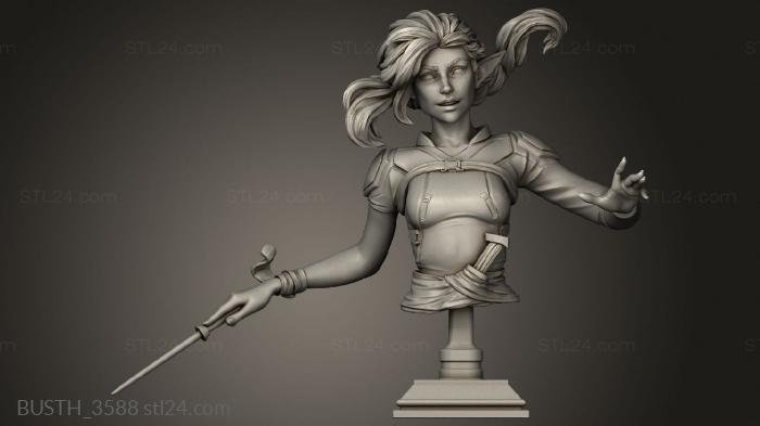 Busts of heroes and monsters (White Werewolf Tavern Sorcerer, BUSTH_3588) 3D models for cnc