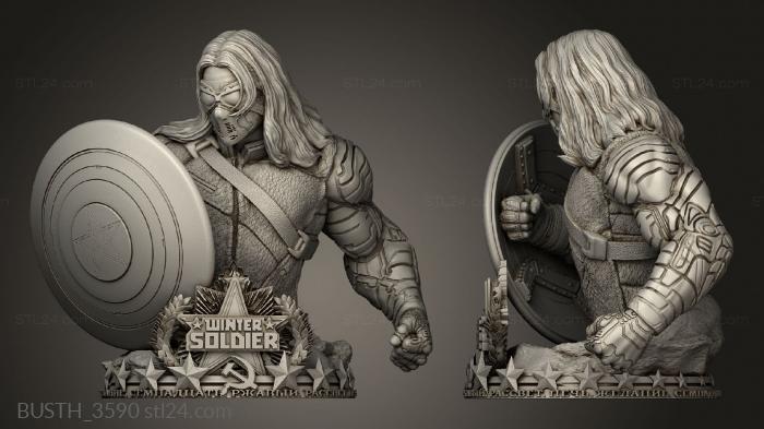 Busts of heroes and monsters (Winter Soldier, BUSTH_3590) 3D models for cnc