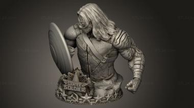 Busts of heroes and monsters (Winter Soldier, BUSTH_3590) 3D models for cnc