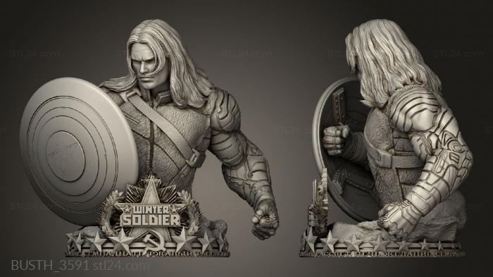 Busts of heroes and monsters (Winter Soldier, BUSTH_3591) 3D models for cnc