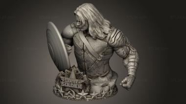 Busts of heroes and monsters (Winter Soldier, BUSTH_3591) 3D models for cnc