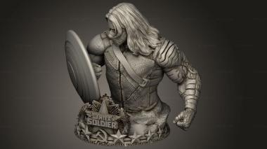 Busts of heroes and monsters (Winter Soldier, BUSTH_3593) 3D models for cnc