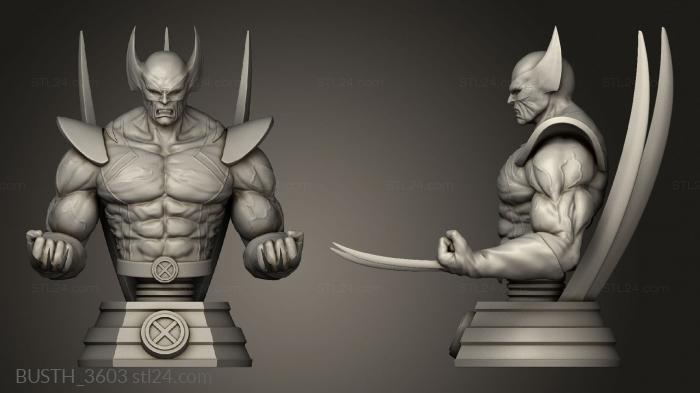 Busts of heroes and monsters (Wolverine, BUSTH_3603) 3D models for cnc
