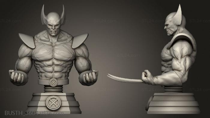Busts of heroes and monsters (Wolverine, BUSTH_3604) 3D models for cnc