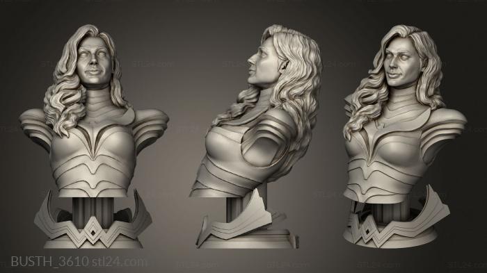 Busts of heroes and monsters (Wonder Woman base, BUSTH_3610) 3D models for cnc