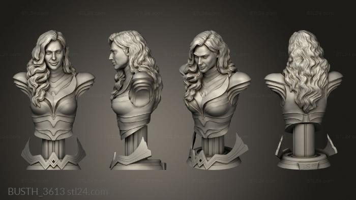Busts of heroes and monsters (Wonder Woman, BUSTH_3613) 3D models for cnc
