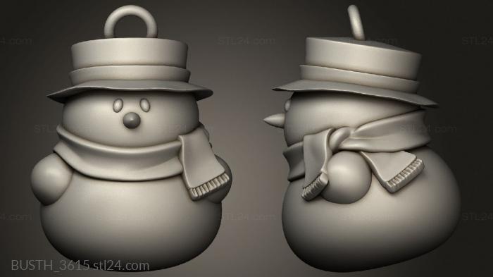 Busts of heroes and monsters (Xmas Baubles the Little Ones Snowman, BUSTH_3615) 3D models for cnc