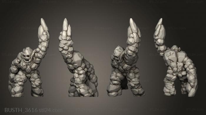 Busts of heroes and monsters (y the Earthen Kind gnomi, BUSTH_3616) 3D models for cnc