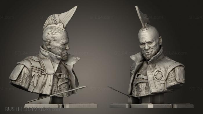 Busts of heroes and monsters (Yondu, BUSTH_3619) 3D models for cnc