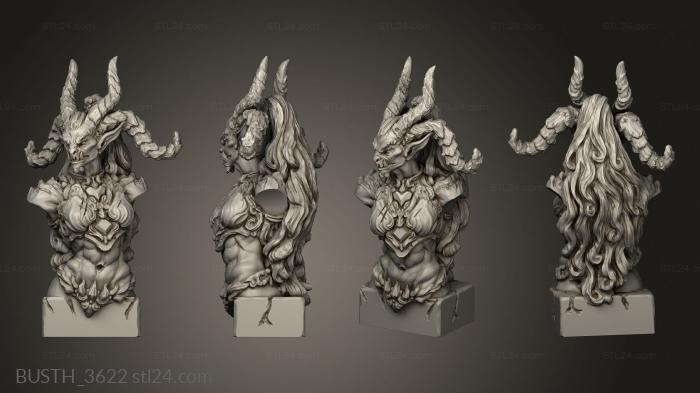 Busts of heroes and monsters (Zama, BUSTH_3622) 3D models for cnc