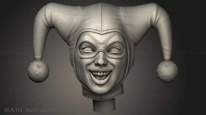 Busts of heroes and monsters (Harley Quinn, BUSTH_3634) 3D models for cnc