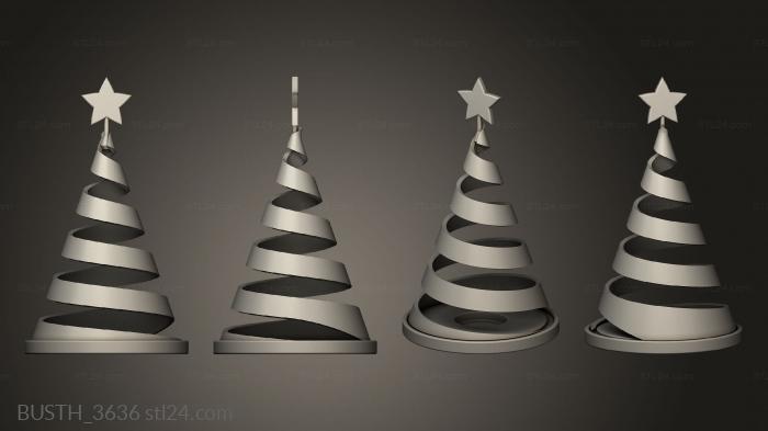 Busts of heroes and monsters (stylized Christmas Tree Candle Holder, BUSTH_3636) 3D models for cnc