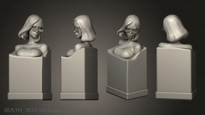 Busts of heroes and monsters (Sweet Candy Glasses, BUSTH_3637) 3D models for cnc