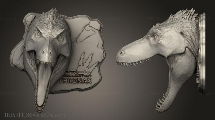 Busts of heroes and monsters (Dilophosaurus head 2, BUSTH_3645) 3D models for cnc