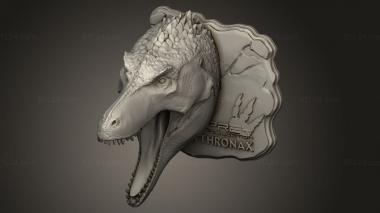 Busts of heroes and monsters (Dilophosaurus head 2, BUSTH_3645) 3D models for cnc