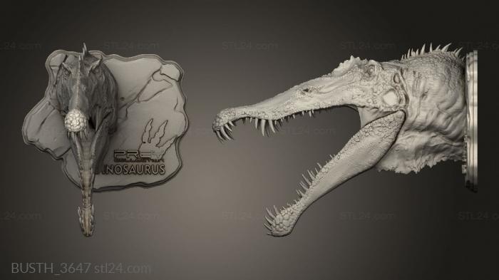 Busts of heroes and monsters (Dilophosaurus head, BUSTH_3647) 3D models for cnc