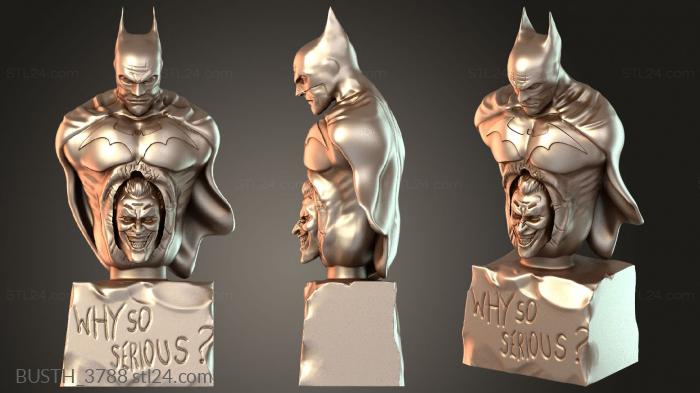 Бюсты монстры и герои (Batman Bust Tsaber Edition, BUSTH_3788) 3D модель для ЧПУ станка