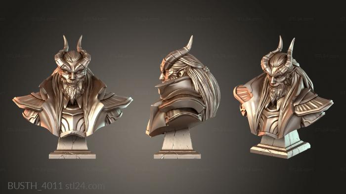 Бюсты монстры и герои (Бюст Кая Тифлинга Хексблейда, BUSTH_4011) 3D модель для ЧПУ станка