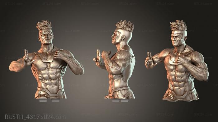 Бюсты монстры и герои (Стилизованный бюст Гамбит, BUSTH_4317) 3D модель для ЧПУ станка