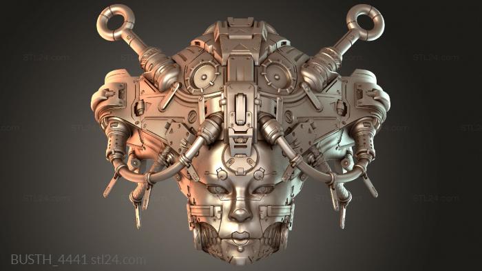 Бюсты монстры и герои (Кабели для небольших реквизитов Gueixa Mask, BUSTH_4441) 3D модель для ЧПУ станка