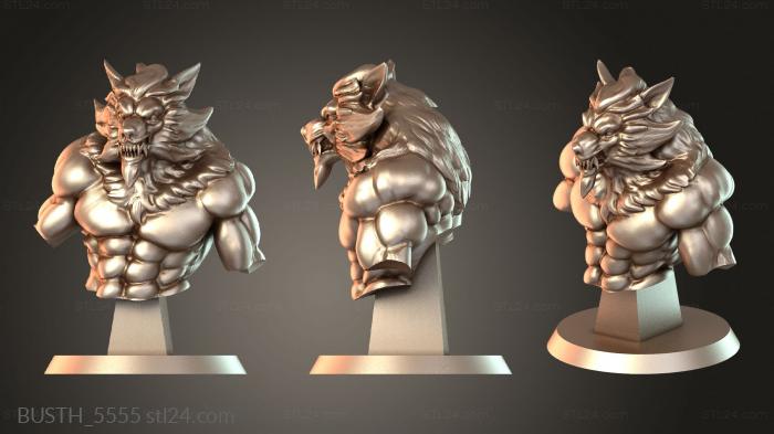 Бюсты монстры и герои (Бюст Вервольфа, BUSTH_5555) 3D модель для ЧПУ станка