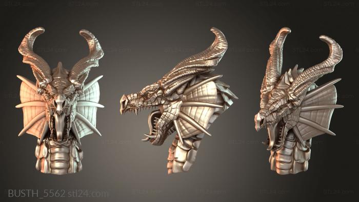 Бюсты монстры и герои (Бюст Дракона Мудрости, BUSTH_5562) 3D модель для ЧПУ станка