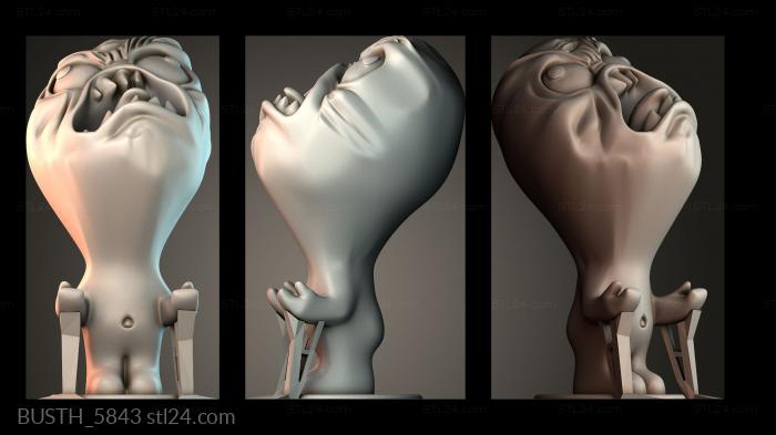 Бюсты монстры и герои (BUSTH_5843) 3D модель для ЧПУ станка