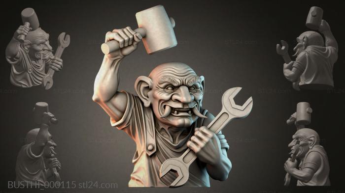 Бюсты монстры (BUSTHI_000115) 3D модель для ЧПУ станка