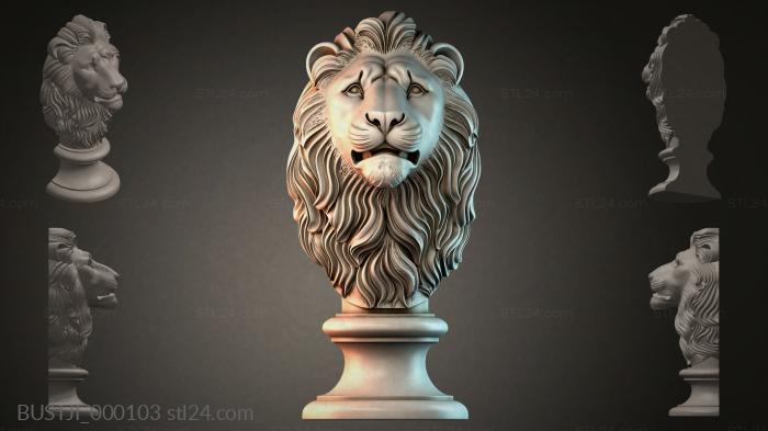 Бюсты животных (BUSTJI_000103) 3D модель для ЧПУ станка