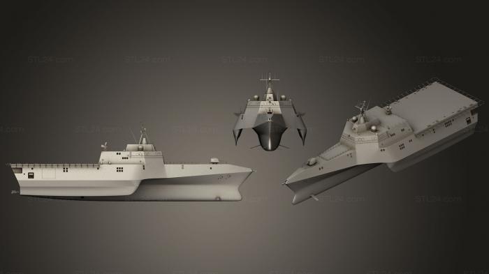 Автомобили и транспорт (Прибрежный боевой корабль USS Independence LCS 2, CARS_0016) 3D модель для ЧПУ станка